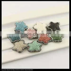 LFD-0099B Wholesale Mixed Color Volcanic Lava Stone Pave Rhinestone Crystal Loose Spacer Bead For Jewelry Making Bracelet thumbnail-1