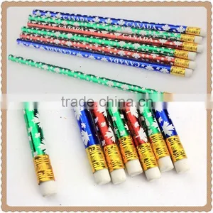 7" HB Color Revolving Wooden Pencil With Eraser in Bulk thumbnail-1