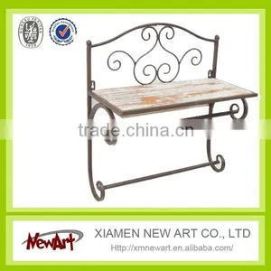 Wholesale Antique Wood Wall Plate Rack Wall Flower Pots Rack Wood Wall Plate Rack thumbnail-1