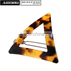 Acetate Triangle Geometric Barrettes Jewelry Girls Hairpin Factory in China AE002 thumbnail-1