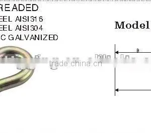 China Supplier For Sale Stainless Steel Aisi 316 304 Metric Threaded Hardware Carabiner Rigging Screw Galvan thumbnail-2