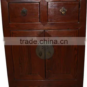Chinese Antique Two Door Two Drawer Cabinet thumbnail-1