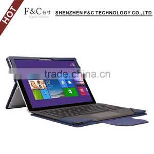 Hot Selling Easy-to-use Smart Stand Keyboard Leather Folio Case for Microsoft Surface Pro 4 With Pen Holder thumbnail-1