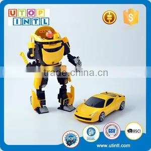 New Cheap Kids ABS Plastic Children Yellow Building Block Robot Toy thumbnail-2