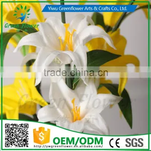 2016 Wholesale Four Heads Mini Lily Artificial Flowers Real Touch Bouquet Wedding Bridal Home Declarative Flowers thumbnail-5