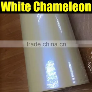 Gloss Chameleon White to Blue Pearl Vinyl Car Wrap Film With Air Free Bubbles 1.52*20m/roll thumbnail-1