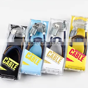 2016 Newest Denim Fabric Micro USB Cable Jean Metal Plug Data Charging Cable for IPhone 6 6S Plus 5 5s Android Type C thumbnail-6
