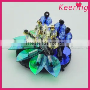 Cheap Green Sequin Five-leaves Handmade Flowers Patch thumbnail-1