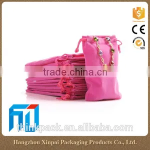 Wholesale Custom Logo Printed Small Velvet Jewelry Pouch With String In Stock thumbnail-1