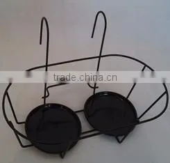 2 Pots Holder Black Metal Haning Flower Pot Rack thumbnail-1