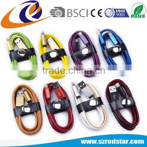 100% Real Leather Coated 2.1 A USB Cable For Iphone thumbnail-2
