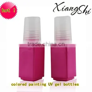 Square Small Nail Polish Bottle With Brush and Cap thumbnail-1
