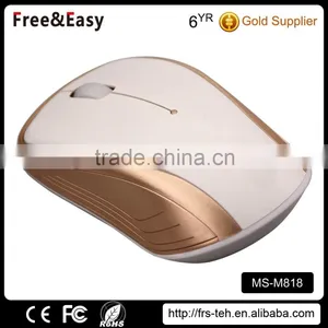 Beige USB Desktop Golden Color Wired Mouse thumbnail-1
