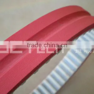 Timing Belt With Grooving Red Rubber thumbnail-1