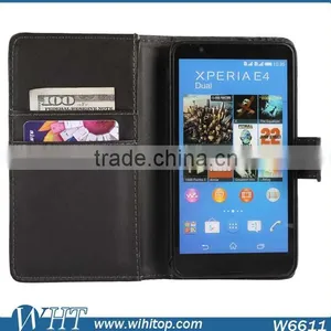 China Supplier Flip Wallet Cover Genuine Leather Phone Case for Sony Xperia E4 thumbnail-3