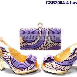 CSB2094 Lovely Elegant Newest Design Pink/green Shoes& Bags for Woman Sandals With High Heels Matsh Bags Wedding /party Shoe thumbnail-4