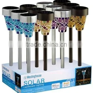 Solar Powered Fiesta Mosaic Garden Landscape Yard Lawn Solar Outdoor Light thumbnail-2