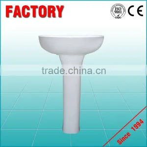 High Quality Porcelain Sink Bathroom Ceramic Pedestal Basin thumbnail-1