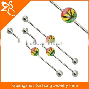 Hot Sale Marijuana Leaf Fake Industrial Piercing Jewelry thumbnail-1