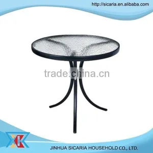 Small Steel Frame Glass Table thumbnail-1
