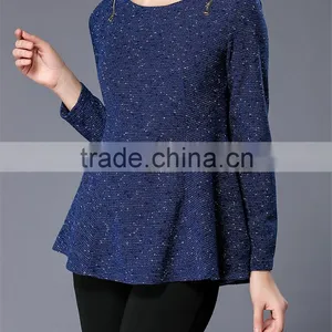 A-line Plus Size XXXL Fashion Cutting Blouse Design for Fat Women Tops thumbnail-2