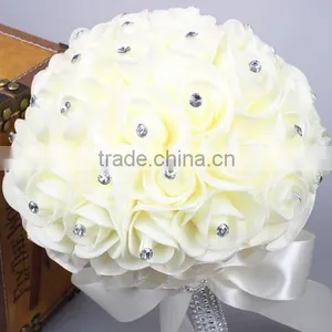 Wedding Bouquet Bridal Bridesmaid Aartificial Flower Roses Posy Handmade Decor thumbnail-6