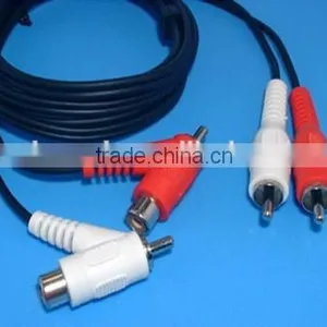 Audio Stereo Cable 2 RCA Male to 2 RCA Male/Female Left and Right thumbnail-1