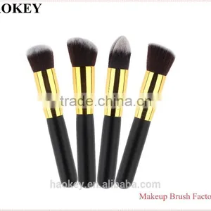 Factory Supply 10pcs Soft Hair Golden+Black Handle Makeup Brush Set Foundation Powder Eyeshadow Brush Kit Tools thumbnail-3