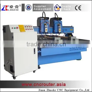 2 Heads 2 Rotary Axis Flat Cylinder Relief Engraving Machine CNC Router DSP A18 4 Axis System ZK-1325 thumbnail-1