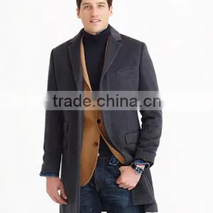 Fashionable Design Notch Lapel Custom Made Mens Long Coat thumbnail-3