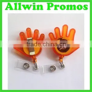 Hello Hand Shaped Badge Reel With Belt Clip thumbnail-2