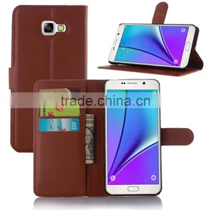 Factory Price Lichee Leather Pouch Wallet Case Folio Stand Cover for Samsung GALAXY A5 A510 thumbnail-1