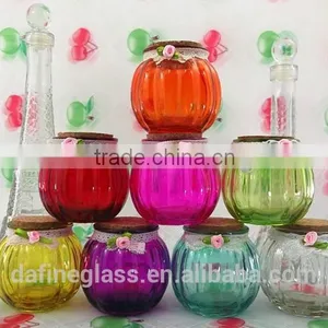 Pumpkin Shape Glass Vase Bottle for Plant With Metal Handle Candle Hydroponic/Home Decoration thumbnail-2