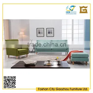 Modern Comfortable Living Room Sofa Set Nordic Style Wooden Legs Fabric Sofa With Button Tufted Back Cushions thumbnail-1
