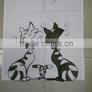 Silk Screen Printing Cotton Twill Material Fabric Tea Towel thumbnail-2