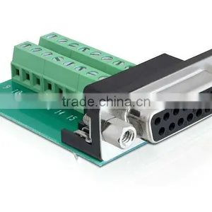 HDB15 Pin Terminal Block 5.0 Pitch Terminal Connector With PCB thumbnail-1