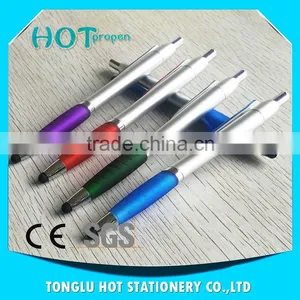 High Demand Export Products Lacquer Silver Barrel 2 in 1 Touch Screen Stylus Pen thumbnail-1