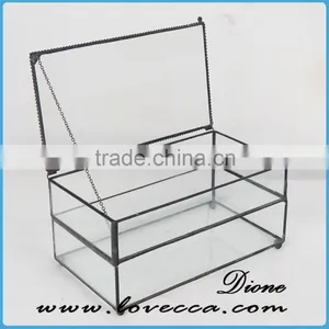 Glass and Brass Modern Organizer Container Bin , Typography Office Trinket Tray thumbnail-2