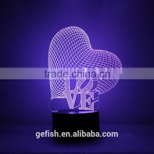 Fancy Customized 3D Acrylic Table Led Lamp With Battery Wholesale thumbnail-5
