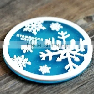 High Quality Custom Logo New Design Pvc Rubber Coaster thumbnail-2