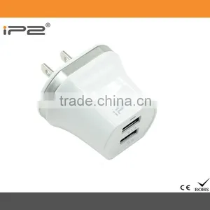 IP2 New Arrived Product 5V/2.1A High Quality Travel Charger Dual Micro USB Wall Charger ( US Plug) IP102 thumbnail-1