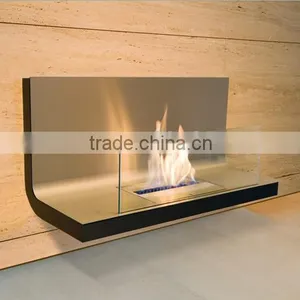 90 Degree Bent Good Quality Stainless Steel Bio Ethanol Wall Fireplace Real Fire thumbnail-1