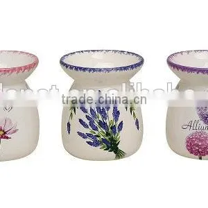 Wholesale White Ceramic Fragrance Oil Burner ,White Decal Ceramic Oil Burner thumbnail-2