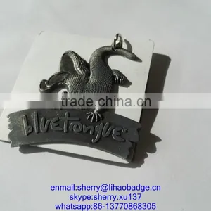 Customized Metal Zinc Alloy Crocodile Tag,Embossed Crocodile Shaped Keychain thumbnail-2