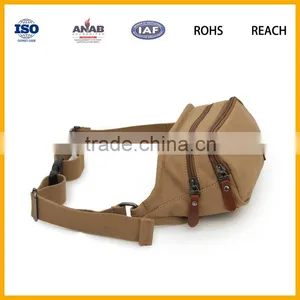 High Quality Durable Adjustable Strap Multilayer Canvas Waist Bag for Sports, Travel, Business thumbnail-3