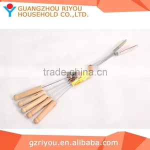 2015 Camping Wooden Handle Extendable Telescopic Bbq Fork Wholesale thumbnail-1