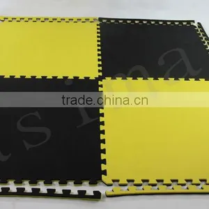 Black Yellow Martial Arts Kick Boxing Gym Mats 40mm thumbnail-1