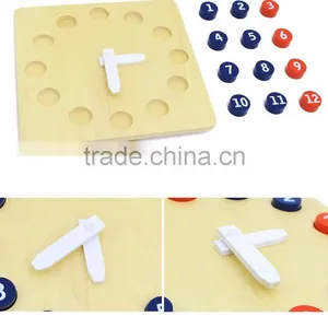 Educational Wooden Toy Professional Montessori Material Basswood Activity Clock thumbnail-4