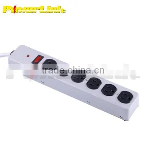 H80149 UL/CUL 6 Outlet Metal Power Strip With Surge Protectors / Power Bar / Power Sockets thumbnail-1