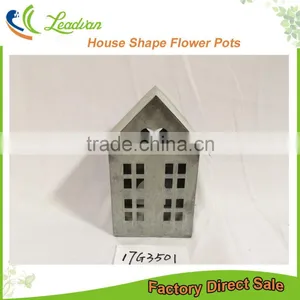 China Special Design Grey Little House Shape Garden Metal Flower Pot Planters thumbnail-1